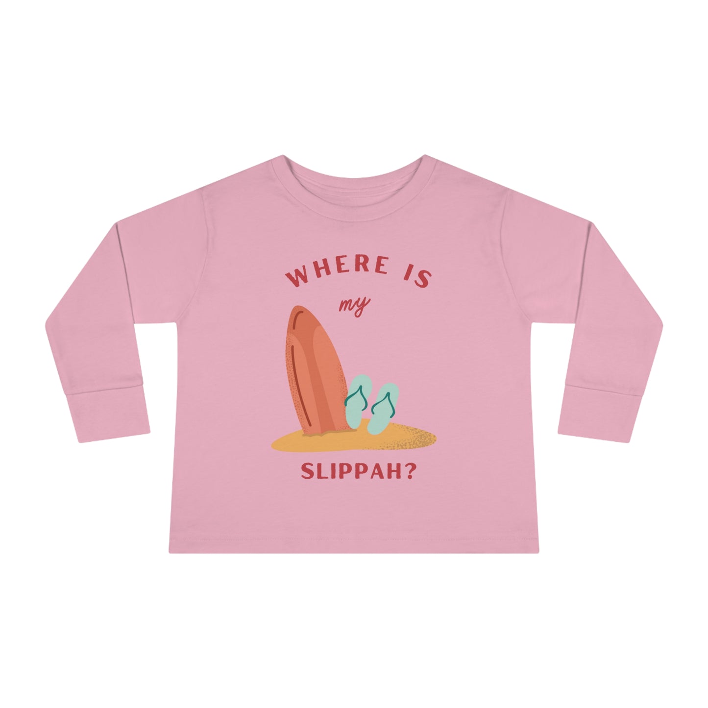 Where Is My Slippah? - Toddler Long Sleeve Tee