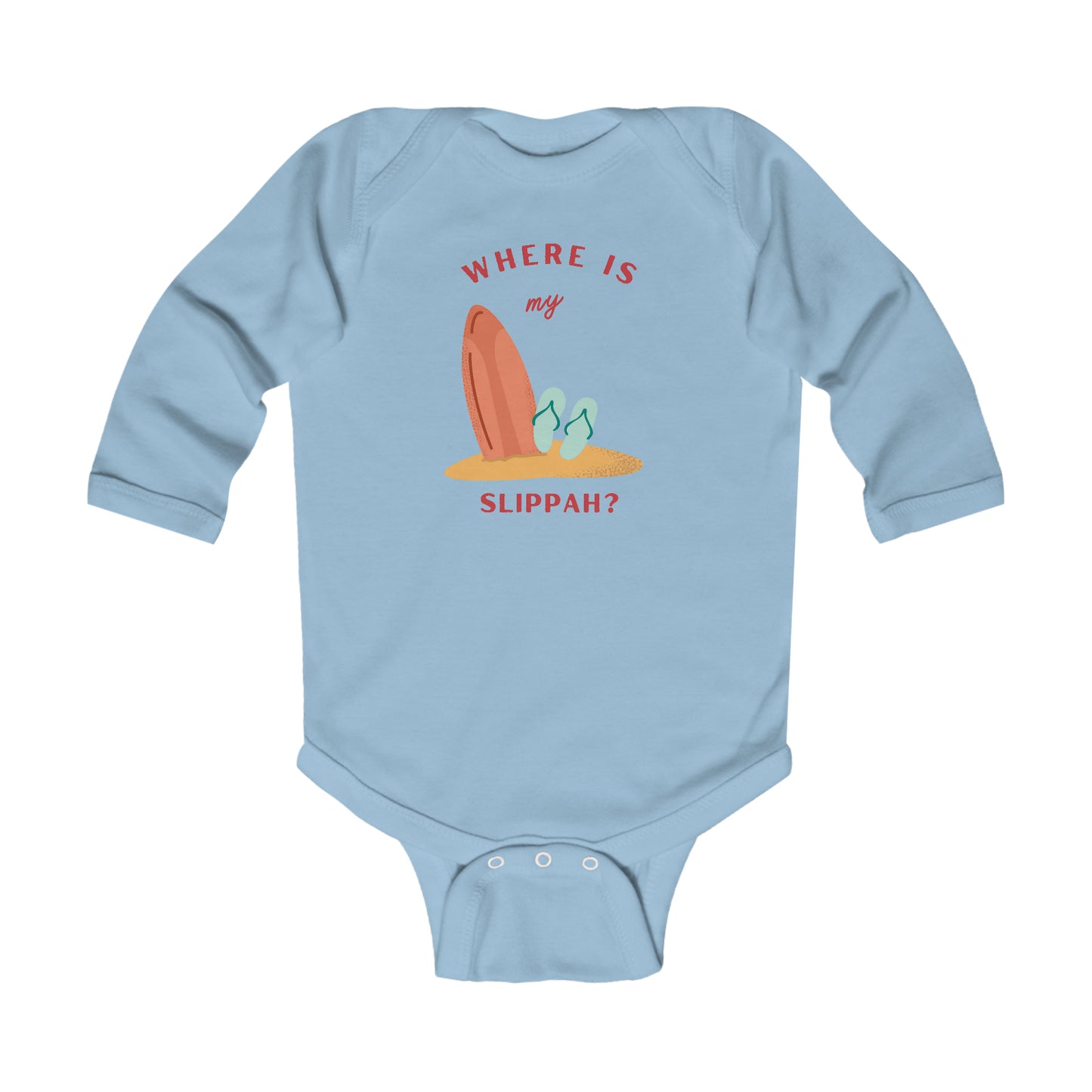 Where Is My Slippah? - Long Sleeve Bodysuit
