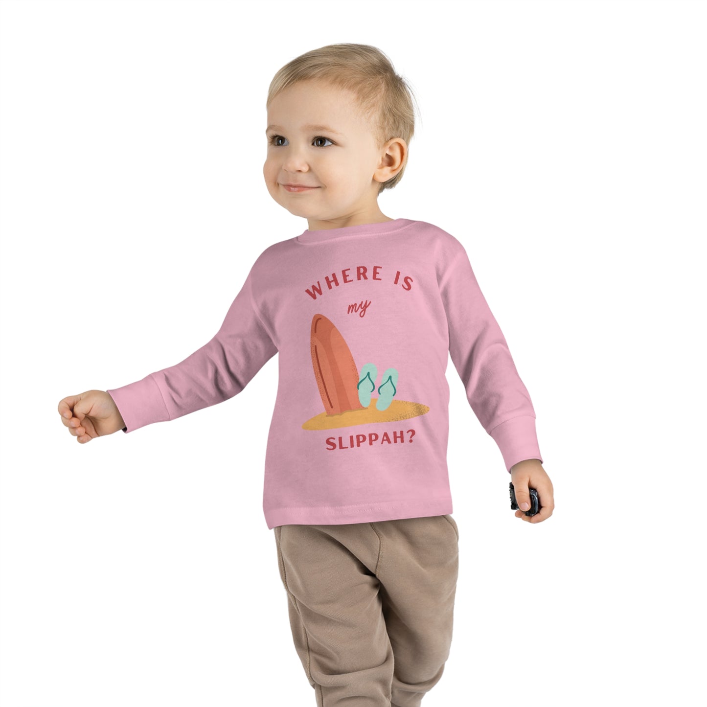 Where Is My Slippah? - Toddler Long Sleeve Tee