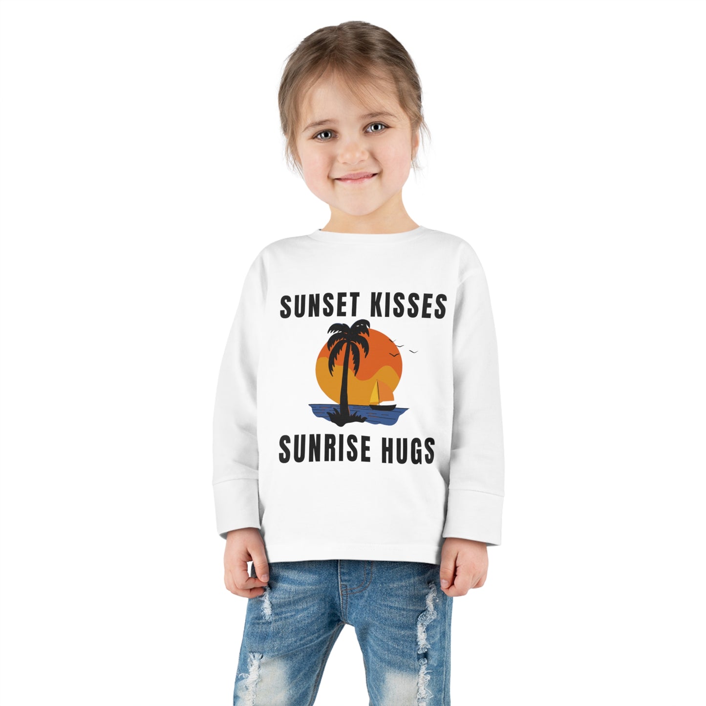 Sunset Kisses, Sunrise Hugs - Toddler Long Sleeve Tee